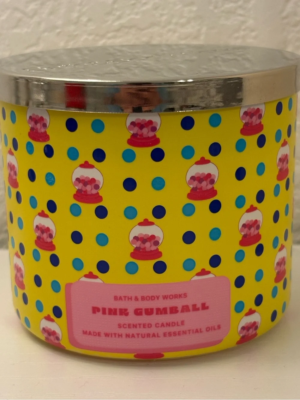 Bath & Body Works Pink Gumball scented 3 wick candle